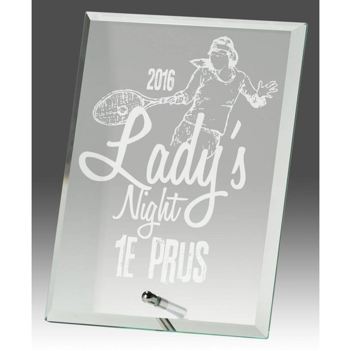 Glas trofee rechthoek