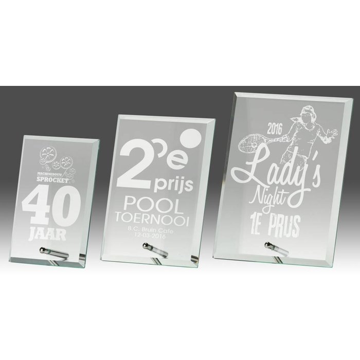 Glas trofee rechthoek