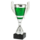 Zilver-Groene Trofee Beker met Handgrepen – Kunststof Cup op Marmeren Voet in 3 Maten met Gravure