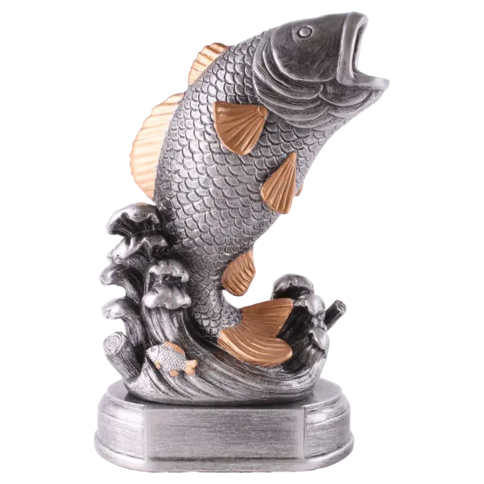 Vis Beeld van Resin – Hengelsport Trofee 23,5 cm met Gravureplaatje