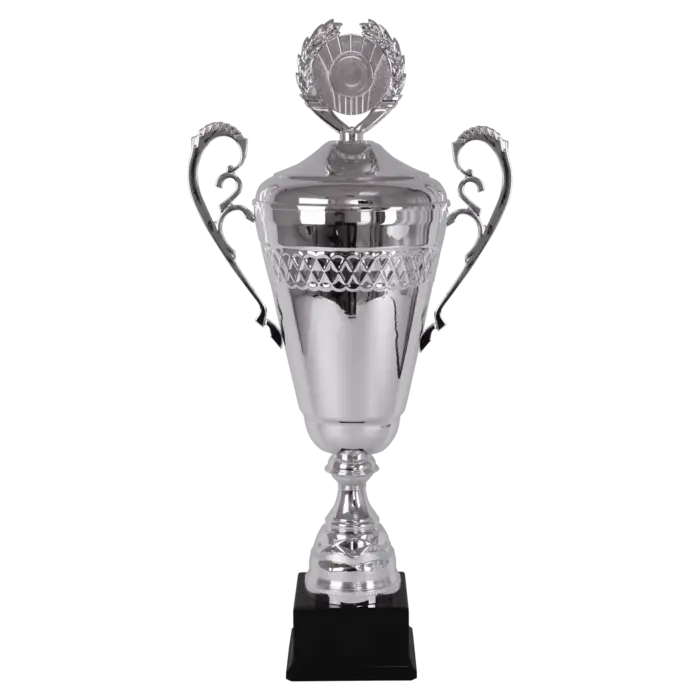 Extra Grote Zilveren Kampioensbeker 80 cm – Metalen Trofee met Deksel