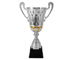 Zilveren Beker Trofee met Gouden Accenten – Metalen Cup
