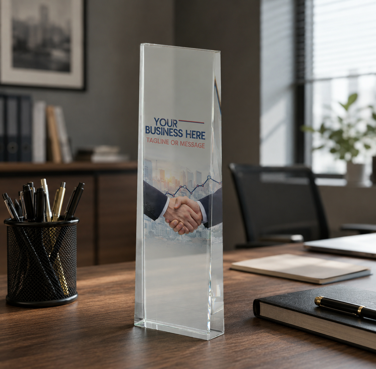 Glazen Trofee met UV Kleurprint