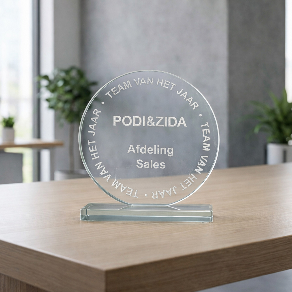 Glazen standaard trofee