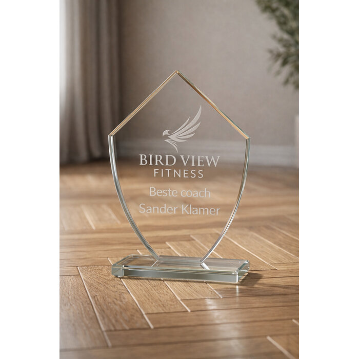 Glas trofee diamant vorm