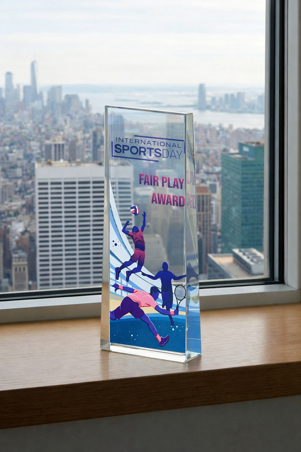 Glazen Trofee met UV Kleurprint