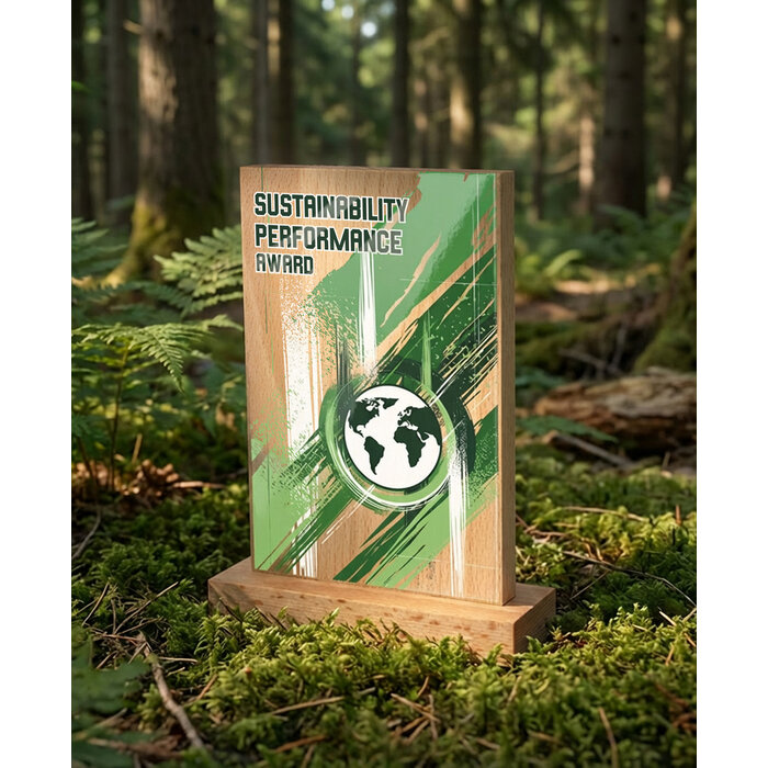Houten Trofee met Eigen Ontwerp – Full Color UV Print