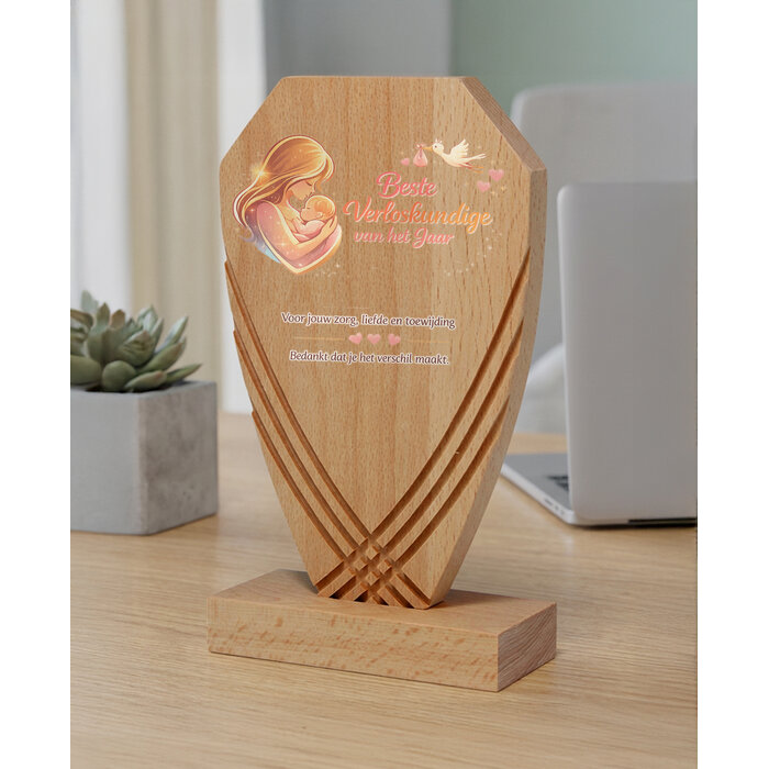 Houten Sporttrofee met Eigen Ontwerp – Full Color UV Bedrukking