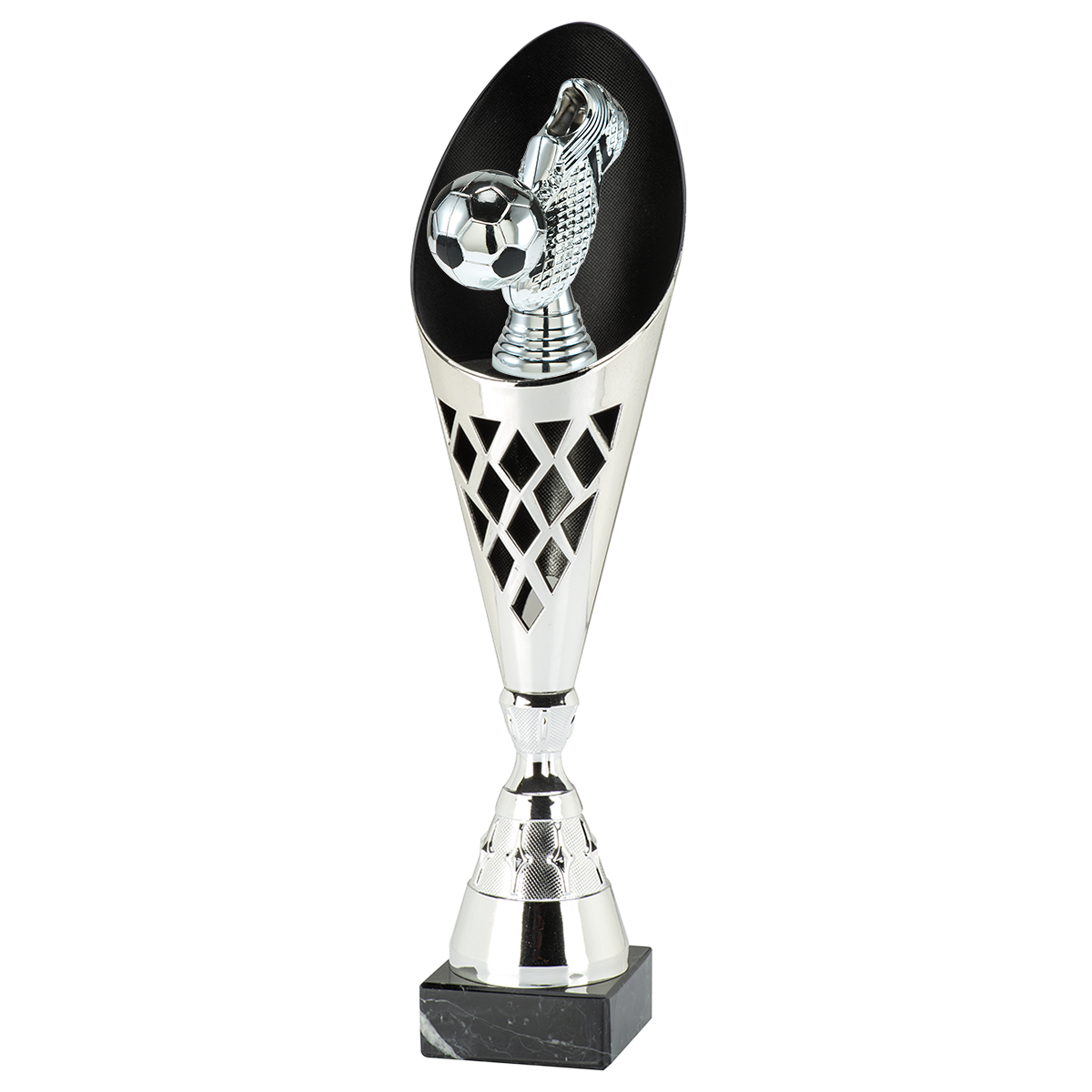 Voetbaltrofee met 3D voetbalfiguur 35–39 cm