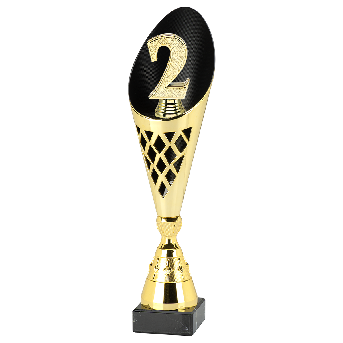 Trofee 2e plaats met 3D cijfer 2 – 35–39 cm
