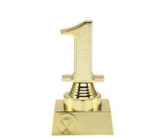 Trofee 1e plaats met 3D nummer 1