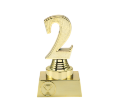 Trofee 2e plaats met 3D nummer 2