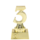 Goudkleurige trofee 3e plaats met 3D nummer 3