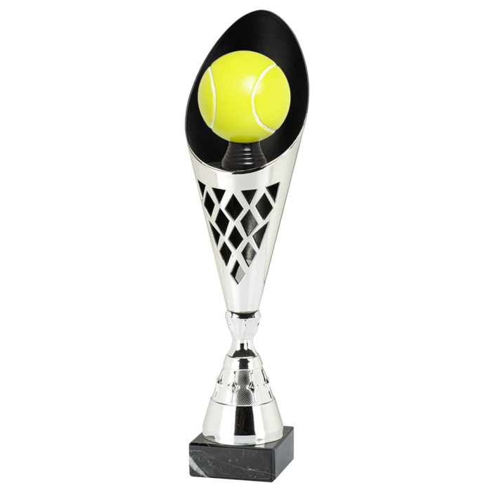 Tennis trofee Zilver 35 t/m 39cm