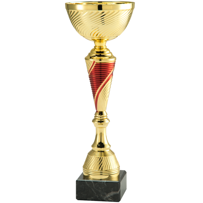 Bekers goud met rood accent