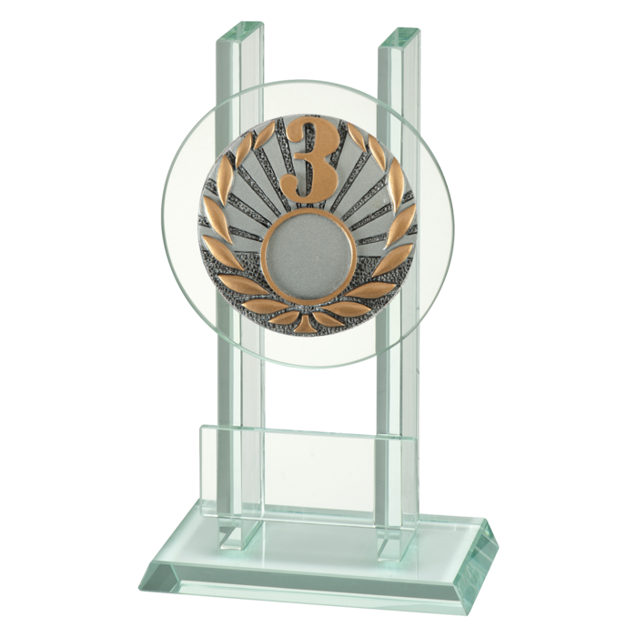 Glazen trofee 1e, 2e en 3e plaats
