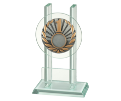 Glazen trofee nummer 1, 2 en 3