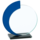 Glas trofee blauw rond