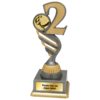 Nummer 2 Trofee Goud-Zilver met Sportafbeelding