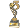 Nummer 3 Trofee Goud-Zilver met Sportafbeelding