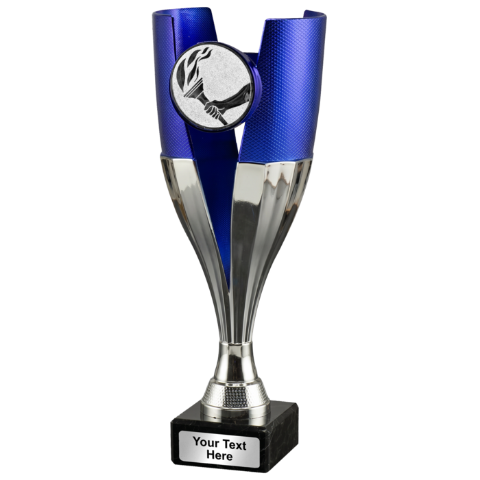 Trofee zilver-blauw