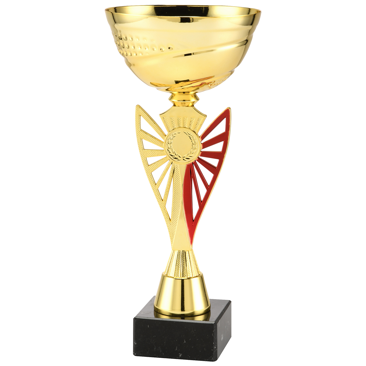 Goud rode prijzenbeker op marmeren voet