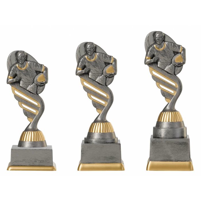 Rugby trofee antiek grijs-goud