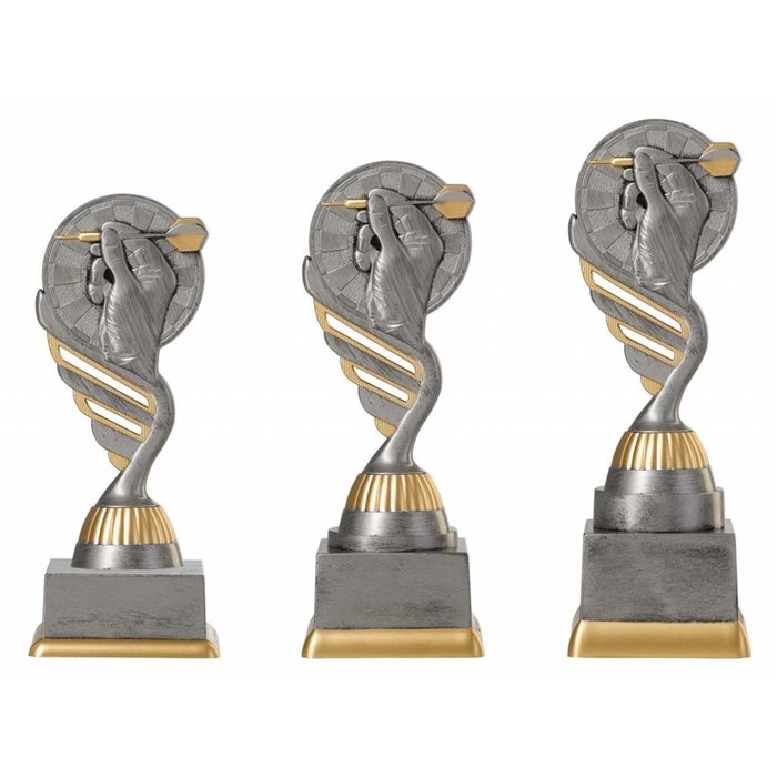 Dart trofee antiek grijs-goud