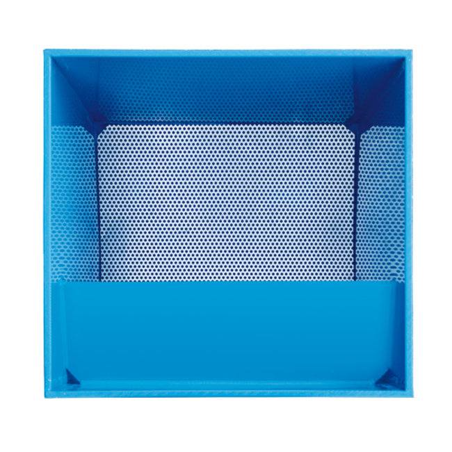 Voorwaswaterbak met Gardena slang koppeling blauw