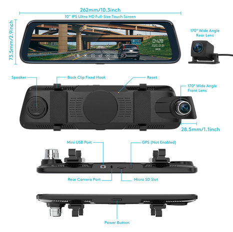 ThiEye Carview 2 32gb 2CH Full Mirror Touch dashcam - Allcam | 10