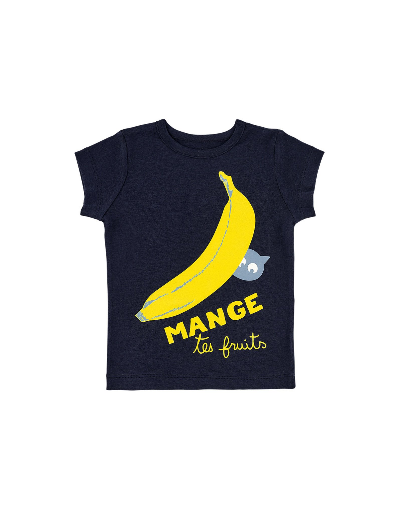 T Shirt Bleu Marine Coton Bio Banane Lqdc Bubble Bio