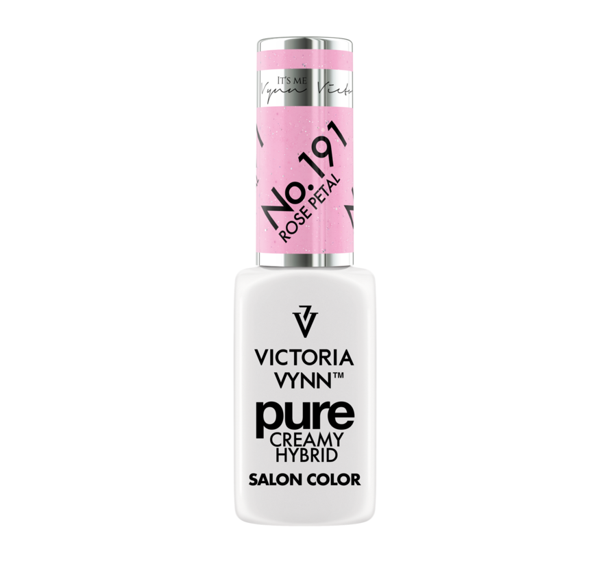 Gellak Victoria Vynn | Pastel Roze Glitter | 191 | Gel Nagellak | Pure Creamy Hybrid | 8 ml | Rose Petal