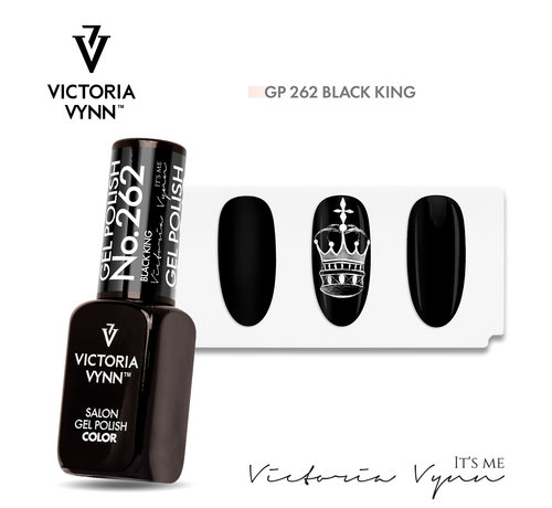 Victoria Vynn  Gellak Victoria Vynn Salon Collectie- 262 Black King - 8 ml. - Diep Zwart - extra dekkend