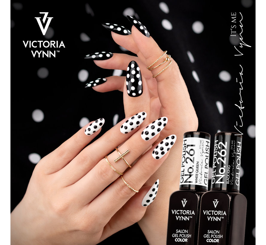 Gellak Victoria Vynn Salon Collectie- 262 Black King - 8 ml. - Diep Zwart - extra dekkend