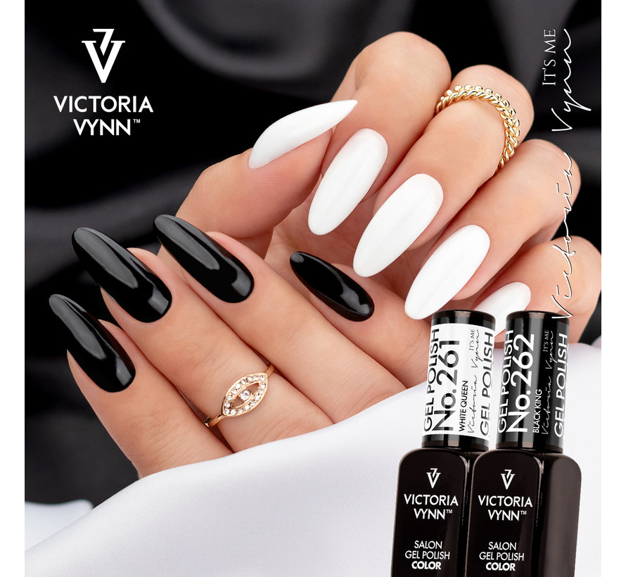 Gellak Victoria Vynn Salon Collectie- 262 Black King - 8 ml. - Diep Zwart - extra dekkend