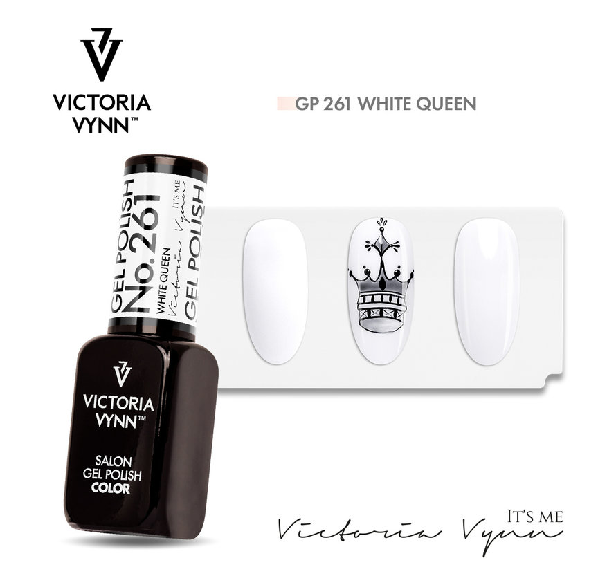 Victoria Vyn Gellak - Gel Nagellak - Salon Gel Polish Color - 261 White Queen - 8 ml. - Wit - extreem dekkend