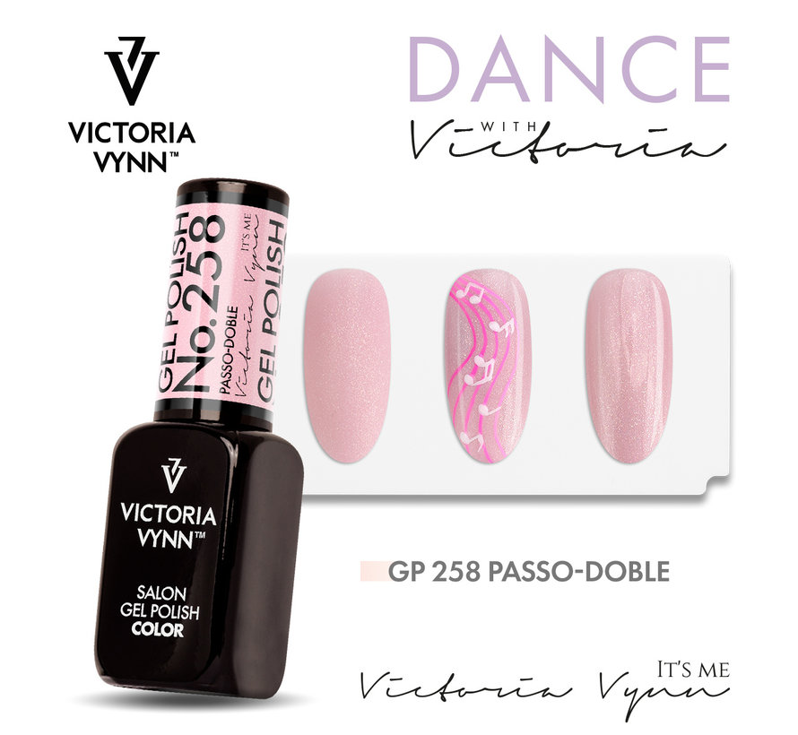 Gellak Victoria Vynn Salon Collectie- Dance Collectie - 258 Passo-doble - 8 ml. - Roze Shimmer