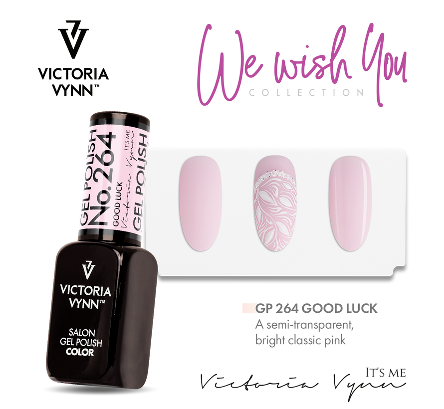 Victoria Vyn Gellak - Gel Nagellak - Salon Gel Polish Color - 264 Good Luck - 8 ml. - Lichtroze - Semi-transparant - Ideaal voor french manicure