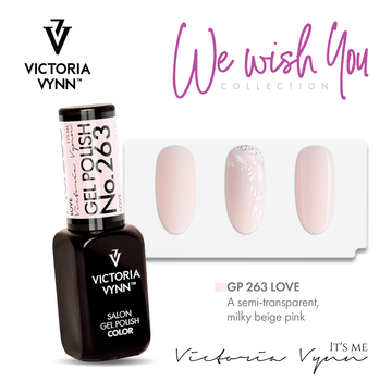 Victoria Vynn Gellak Victoria Vynn Salon Collectie - 263 Love - 8 ml. - Lichtroze - Semi-transparant milky beige pink - Ideaal voor french manicure