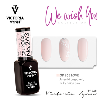 Victoria Vynn  Victoria Vynn Gellak - Gel Nagellak - Salon Gel Polish Color - 263 Love - 8 ml. - Lichtroze - Semi-transparant milky beige pink - Ideaal voor french manicure