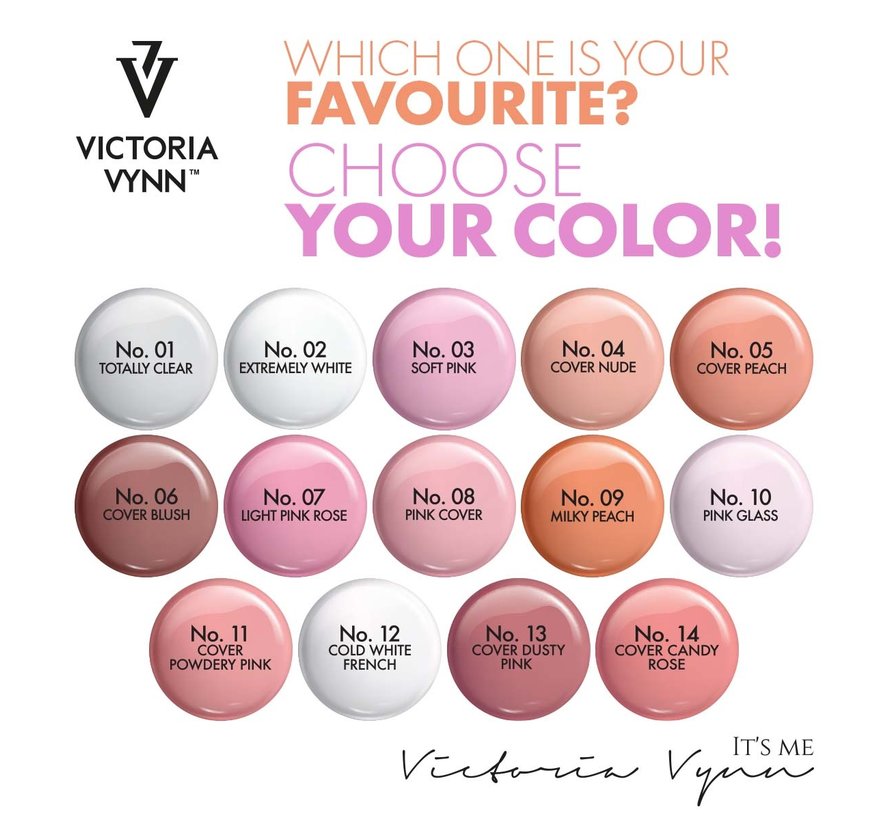 Victoria Vynn Builder Gel - gel om je nagels mee te verlengen of te verstevigen - COVER CANDY ROSE 50ml - Roze cover gel