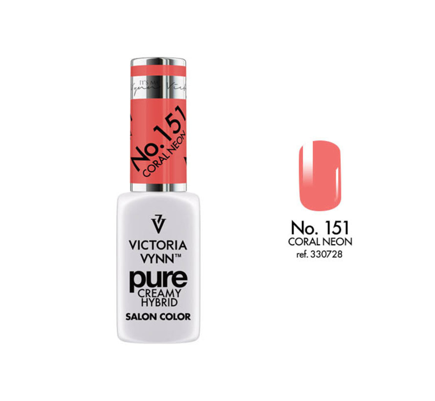 Gellak Victoria Vynn™ Gel Nagellak - Gel Polish - Pure Creamy Hybrid  - 8 ml - Coral Neon  - 151