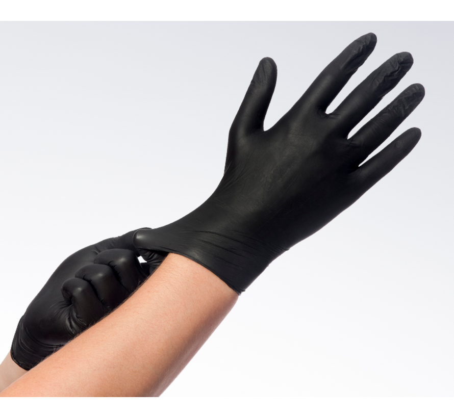 Soft Nitril Comfort Handschoenen Wegwerp - Disposable gloves - Zwart - Per doosje van 100 stuks Maat L