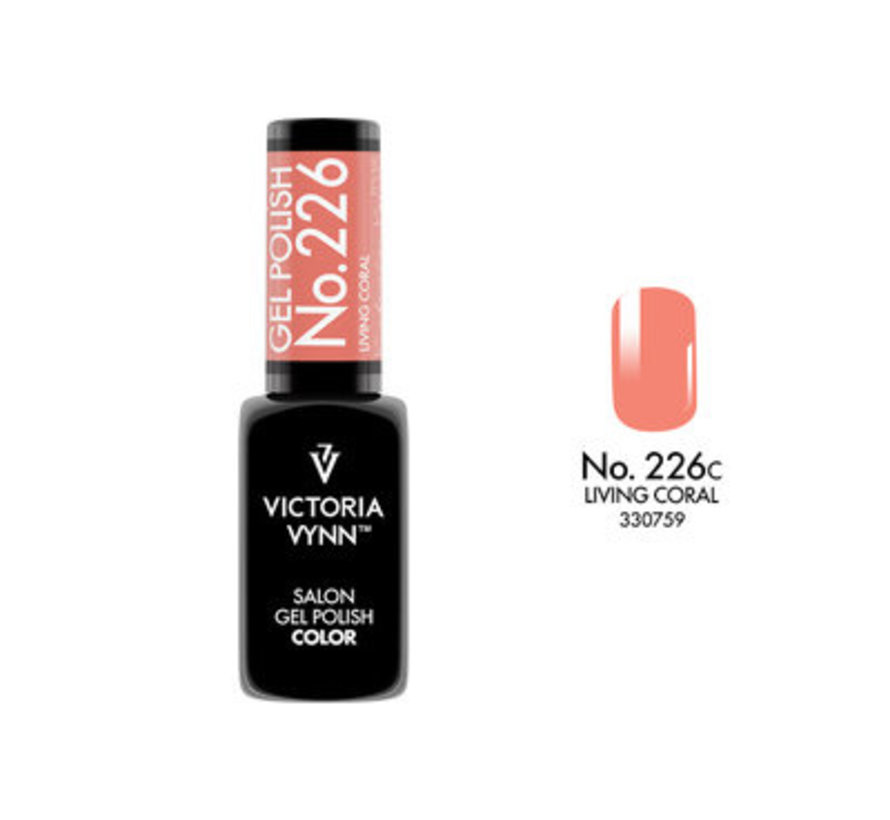 Gellak Victoria Vynn™ Gel Nagellak - Salon Gel Polish Color 226 - Living Coral - 8 ml.