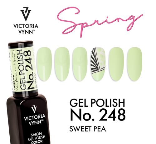 Victoria Vynn  Gellak Victoria Vynn Salon Collectie- 248 Sweet Pea  - 8 ml. - Lichtgroen