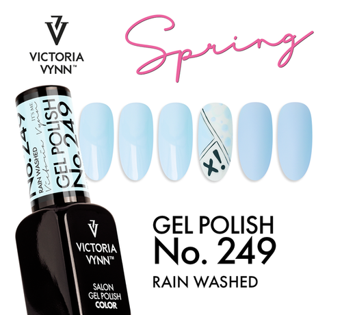 Victoria Vynn  Victoria Vyn Gellak - Gel Nagellak - Salon Gel Polish Color - 249 Rain Washed - 8 ml. - Lichtblauw