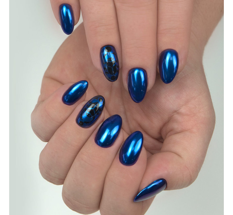 Semilac - SemiFlash - Pigment voor op de nagels - MIRROR 07 Blue Dragonfly
