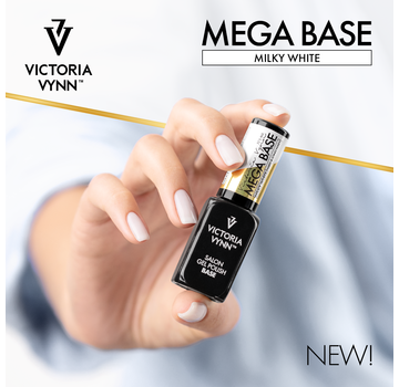 Victoria Vynn  Rubber Base | Victoria Vyn Gel Polish Mega Base | Hard & Long Nails | Milky White 8 ml.