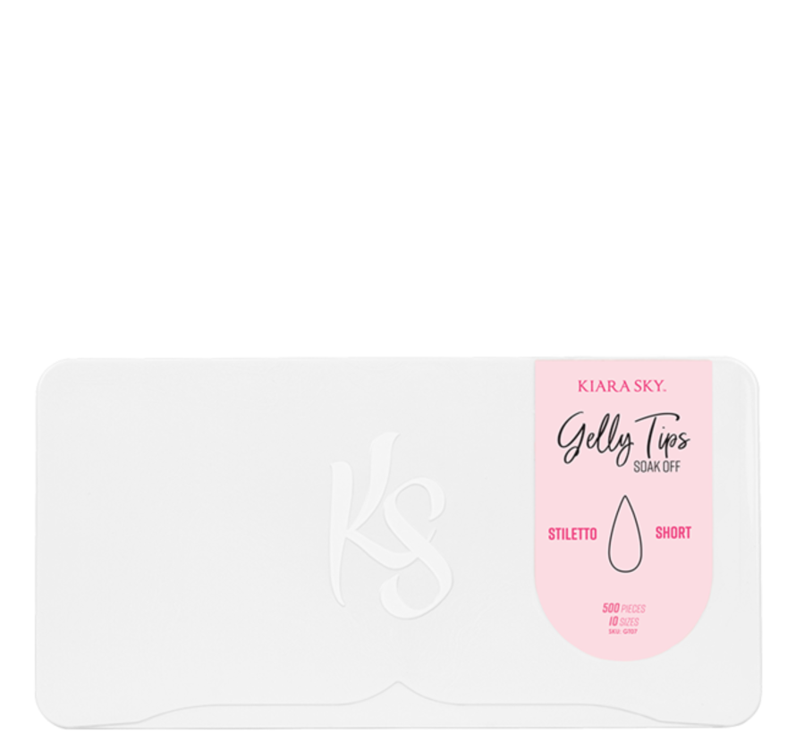 Kiara Sky Gelly Tips KIT - STILETTO SHORT - inclusief lamp! - Super snel lange nagels op een gemakkelijke manier - de nieuwste uitvinding op het gebied nagelverlenging