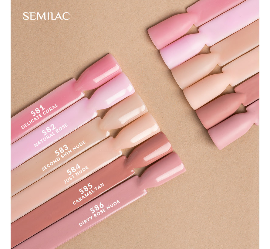 Semilac Gellak | 584 Just Nude | Naked Nails Collectie | 7 ml | Nude